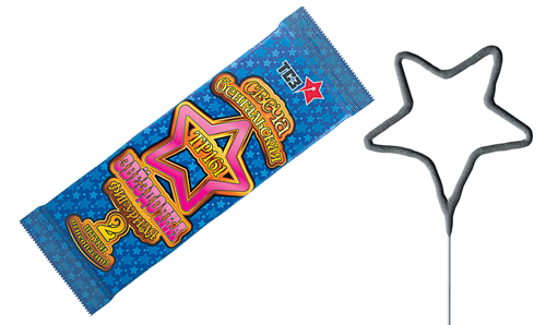  Бенгальские свечи фигурные 2 шт "Звездочка"  в Сочи